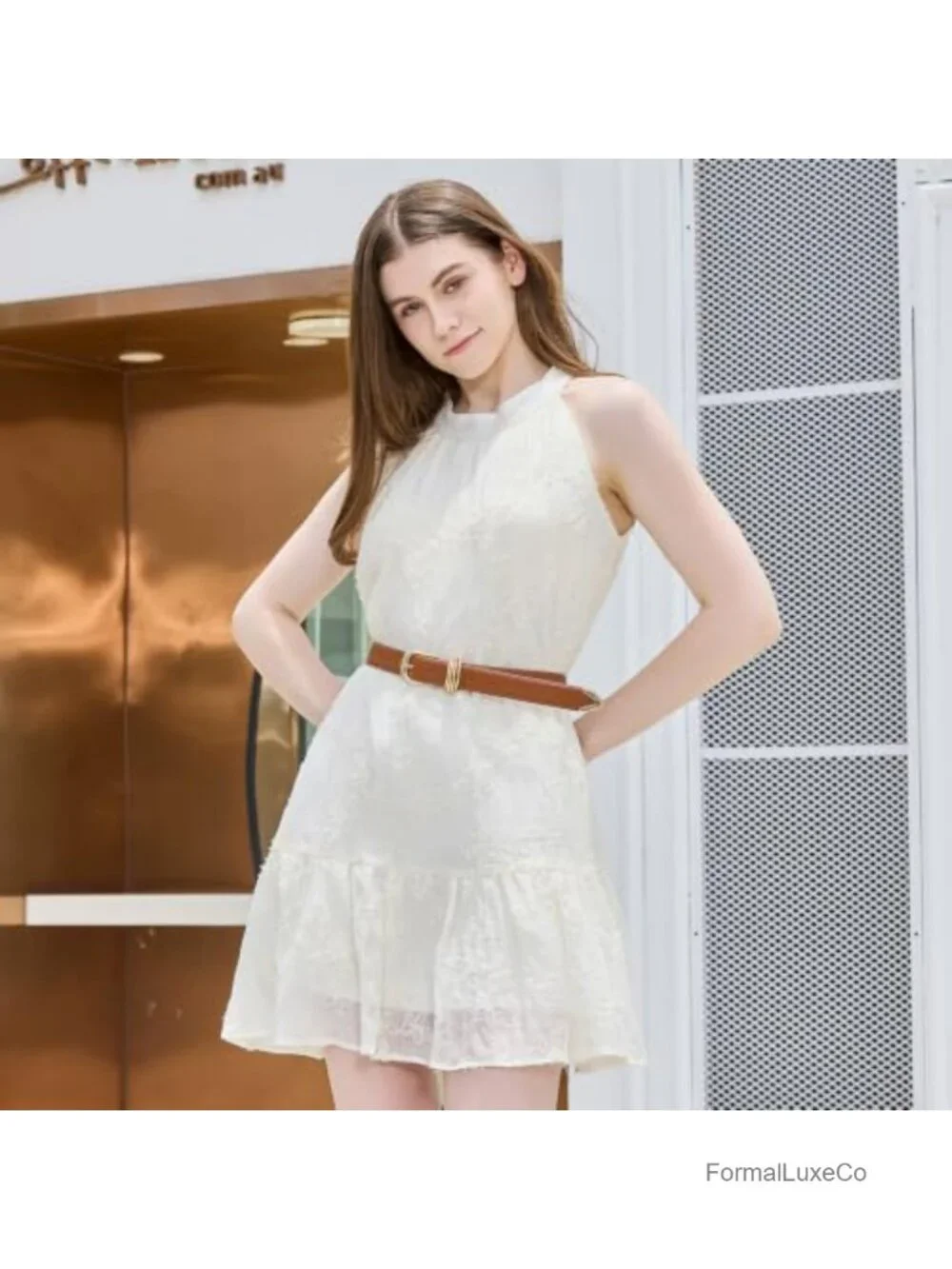 Faux Leather Thin Belt with Gold Buckle Skinny Waist Belt for Women